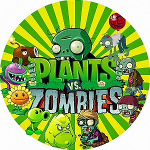 Painel Redondo Tecido Sublimado 3D Plants vs Zombies WRD-4338