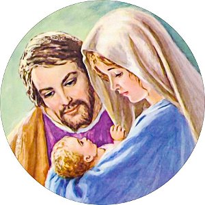 Painel Redondo Tecido Sublimado 3D Religioso Maria e Jesus WRD-4539