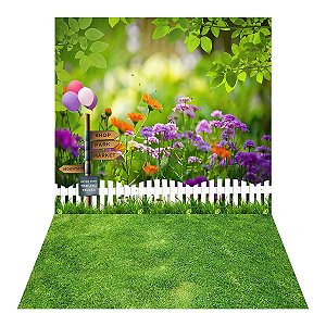 Fundo fotográfico Tecido Sublimado Gigante 3D Jardim Primavera 2,50X3,00 WFG-225