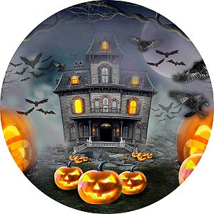 Painel Redondo Tecido Sublimado 3D Halloween WRD-5071