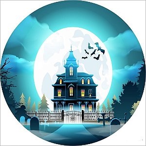 Painel Redondo Tecido Sublimado 3D Halloween WRD-5095