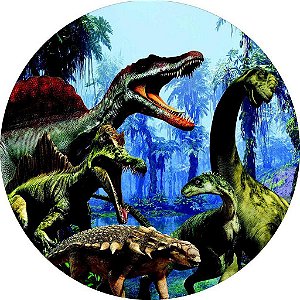 Painel Redondo Tecido Sublimado 3D Dinossauro WRD-4928