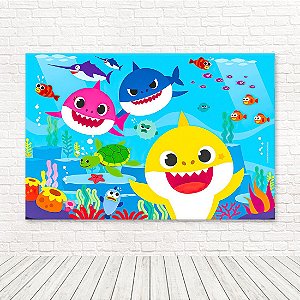 Painel Retangular Tecido Sublimado 3D Baby Shark WRT-4067