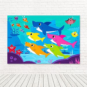 Painel Retangular Tecido Sublimado 3D Baby Shark WRT-4066