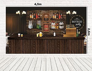 Painel Retangular Tecido Sublimado 3D Boteco WRT-2029