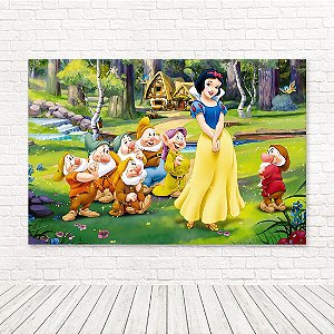 Painel Retangular Tecido Sublimado 3D Branca de Neve WRT-4178