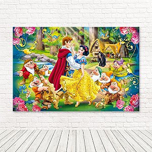 Painel Retangular Tecido Sublimado 3D Branca de Neve WRT-4116