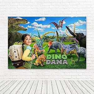 Painel Retangular Tecido Sublimado 3D Dino Dana WRT-4190