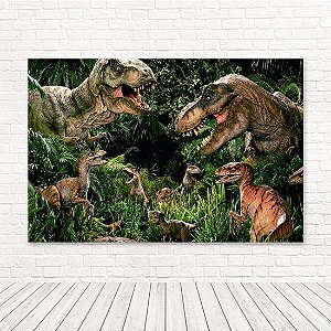 Painel Retangular Tecido Sublimado 3D Dinossauros WRT-4160