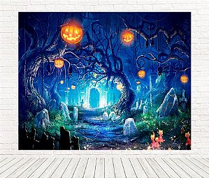 Painel Retangular Tecido Sublimado 3D Halloween WRT-2638