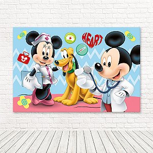 Painel Retangular Tecido Sublimado 3D Mickey WRT-4698