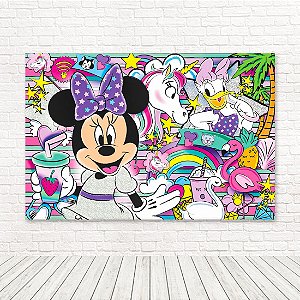 Painel Retangular Tecido Sublimado 3D Minnie WRT-4725