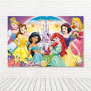 Painel Retangular Tecido Sublimado 3D Princesas WRT-4650