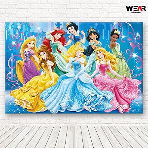 Painel Retangular Tecido Sublimado 3D Princesas WRT-1904