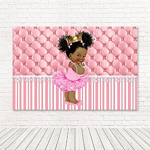 Painel Retangular Tecido Sublimado 3D Princesinha Black WRT-4222