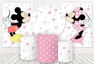 Kit 3 Painéis e Capas Tecido Sublimado Mickey e Minnie WKPC-828