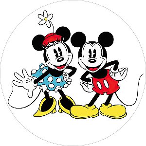 Painel Redondo Tecido Sublimado 3D Mickey e Minnie  WRD-5023