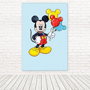 Painel Retangular Tecido Sublimado 3D Mickey Aquerelado 1,50x2,20 WRT-4996