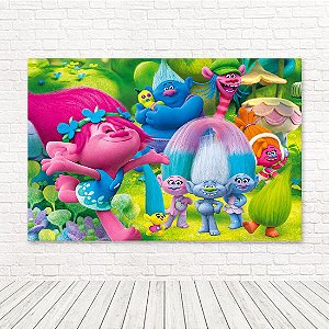 Painel Retangular Tecido Sublimado 3D Trolls WRT-4260