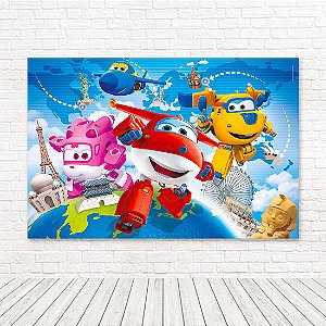 Painel Retangular Tecido Sublimado 3D Super Wings WRT-4142