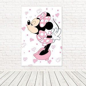 Painel Retangular Tecido Sublimado 3D Minnie Rosa 1,50 x 2,20 WRT-5028