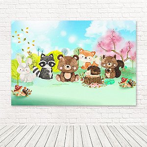 Painel Retangular Tecido Sublimado 3D Bosque WRT-5190