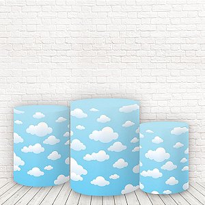 Trio de Capas Tecido Sublimado 3D Nuvens WCC-435