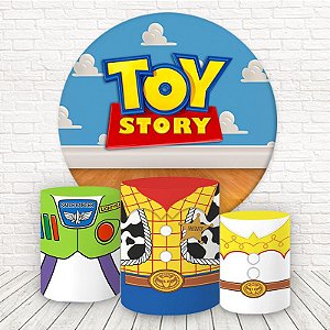 Painel Redondo e Capas Tecido Sublimado Toy Story WKPC-1073