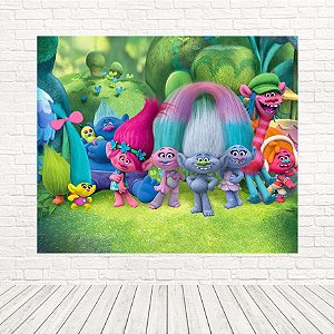 Painel Retangular Tecido Sublimado 3D Trolls WRT-5217