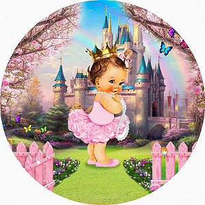 Painel Redondo Tecido Sublimado 3D Bailarina Baby WRD-5597