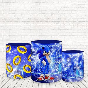 Trio de Capas Tecido Sublimado 3D Sonic WCC-463