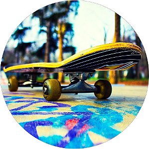 Painel Redondo Tecido Sublimado 3D Skate WRD-5961
