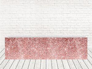 Saia de Mesa Tecido Sublimado Efeito Glitter Rosê WSM-153
