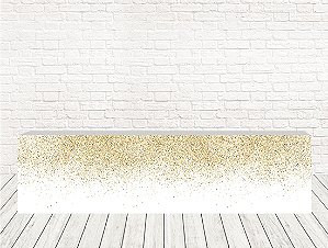 Saia de Mesa Tecido Sublimado Efeito Glitter Ouro WSM-170