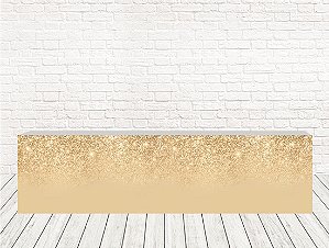 Saia de Mesa Tecido Sublimado Efeito Glitter Ouro WSM-169