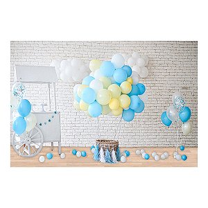 Fundo Fotográfico Tecido Sublimado Newborn 3D Balões e Bexigas 2.20x1.50 WFF-1444