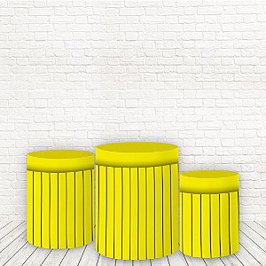 Trio de Capas Tecido Sublimado 3D Ripada Amarelo Neon WCC-650