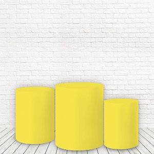 Trio de Capas Tecido Sublimado 3D Liso Amarelo Neon WCC-720