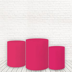 Trio de Capas Tecido Sublimado 3D Liso Pink Neon WCC-710