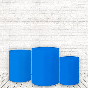 Trio de Capas Tecido Sublimado 3D Liso Azul Turquesa WCC-695