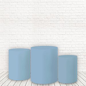 Trio de Capas Tecido Sublimado 3D Liso Azul BB WCC-693