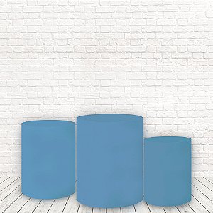 Trio de Capas Tecido Sublimado 3D Liso Azul WCC-692