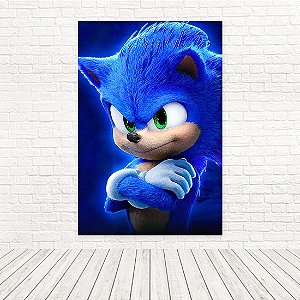 Painel Retangular Tecido Sublimado 3D Sonic 1,50x2,20 WRT-5569