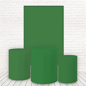 Painel Retangular e Capas Tecido Liso Verde Bandeira WKPC-1740
