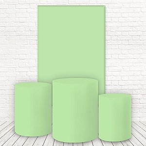 Painel Retangular e Capas Tecido Liso Verde BB WKPC-1722
