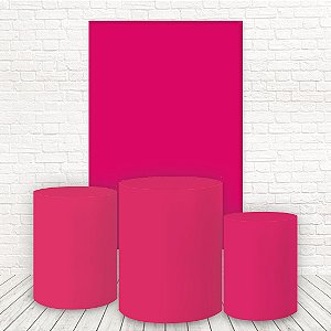 Painel Retangular e Capas Tecido Liso Pink Neon WKPC-1764