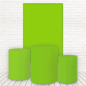 Painel Retangular e Capas Tecido Liso Verde Neon WKPC-1743