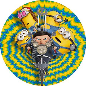 Painel Redondo Tecido Sublimado 3D Minions WRD-6199