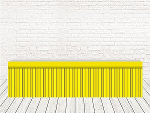 Saia de Mesa Tecido Sublimado Ripado Amarelo Neon WSM-269