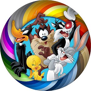 Painel Redondo Tecido Sublimado 3D Looney Tunes WRD-6100
